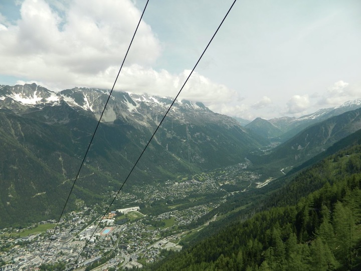 June 6, Chamoni, France: Cable car to Mont Blanc, 3482 m.