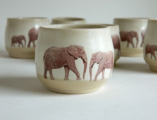 Set of Elephant Espresso Cups, 2