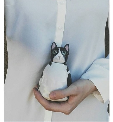 custom white cat urn