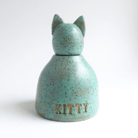 turquoise cat urn